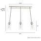 Hunter Lochmeade 29" 3-Light Linear Pendant Cluster in Brushed Nickel, , large