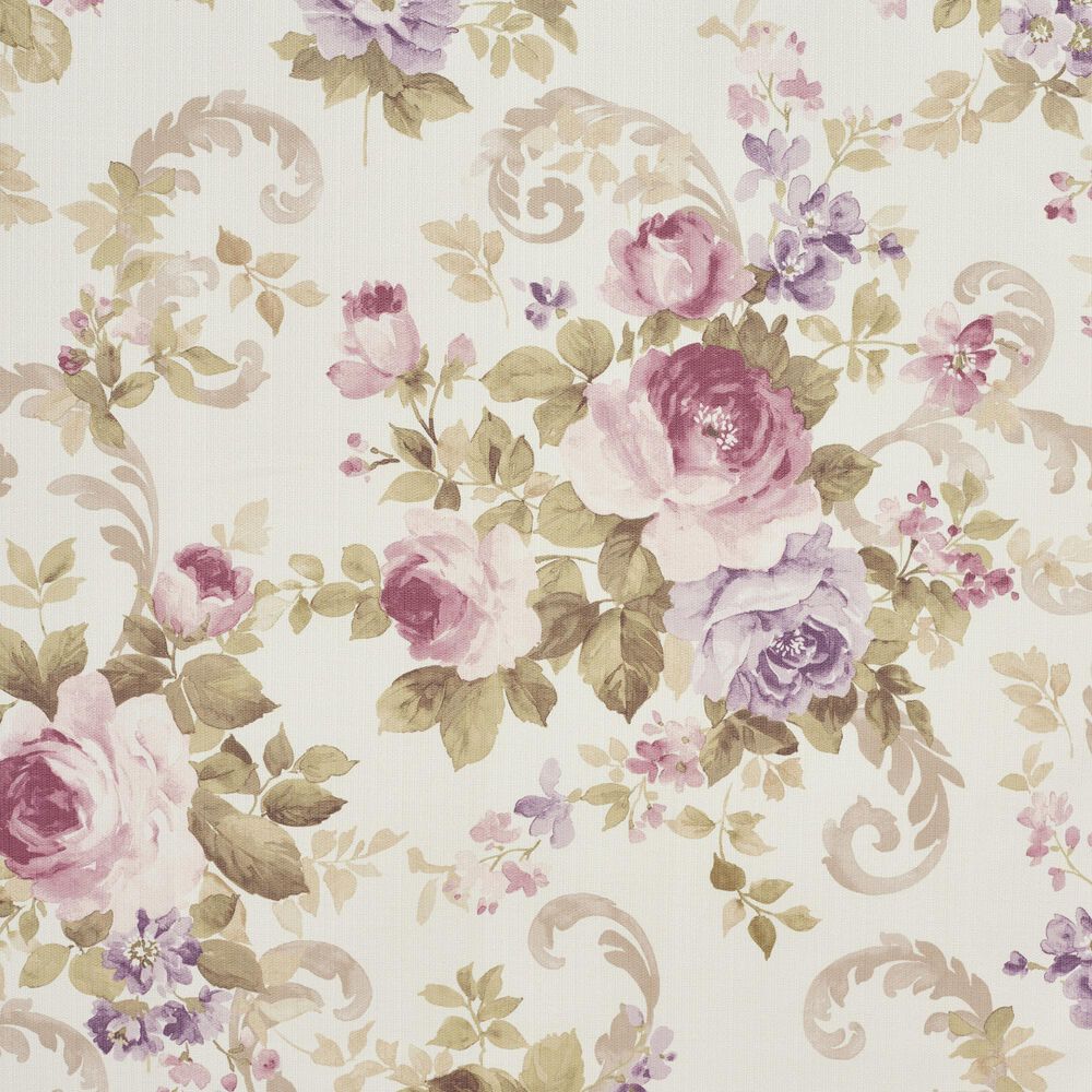 J. Queen New York Chambord 72&quot; x 17&quot; Window Straight Valance in Deep Plum, Lavender, Rose, Taupe and Green, , large