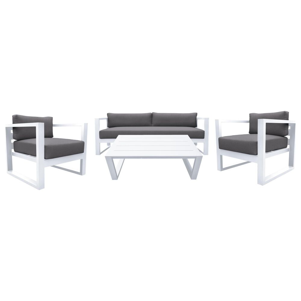 Blue River Aelani 4-Piece Patio Chat Set in White, , large