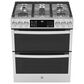 GE Profile 30" Slide-In Front-Control Double Oven Range in Fingerprint Resistant Stainless Steel, , large