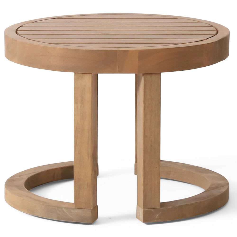 Hearth and Haven Round Patio Side Table in Brown, , large