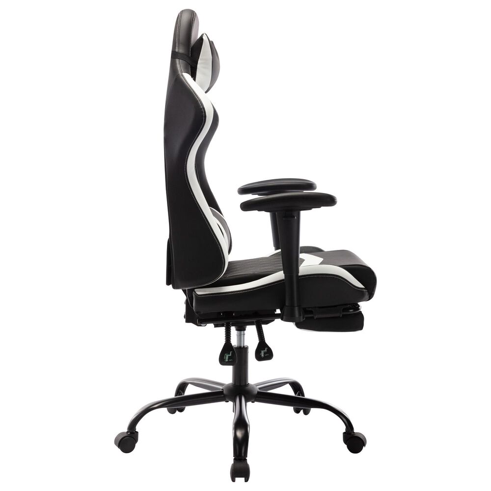 Furniture of America Felix Gaming Chair in White and Black, , large