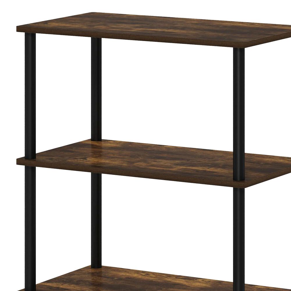 HOMLUX Turn-N-Tube 4-Tier Kitchen Storage Cart in Amber Pine and Black, , large