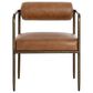 Club Collection By Sunpan Ajani Arm Chair with Tan Cushion in Antique Brass, , large