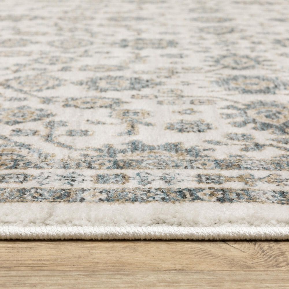 Oriental Weavers Echo Ivory and Blue 7&#39;10&quot; x 10&#39;10&quot; Area Rug, , large