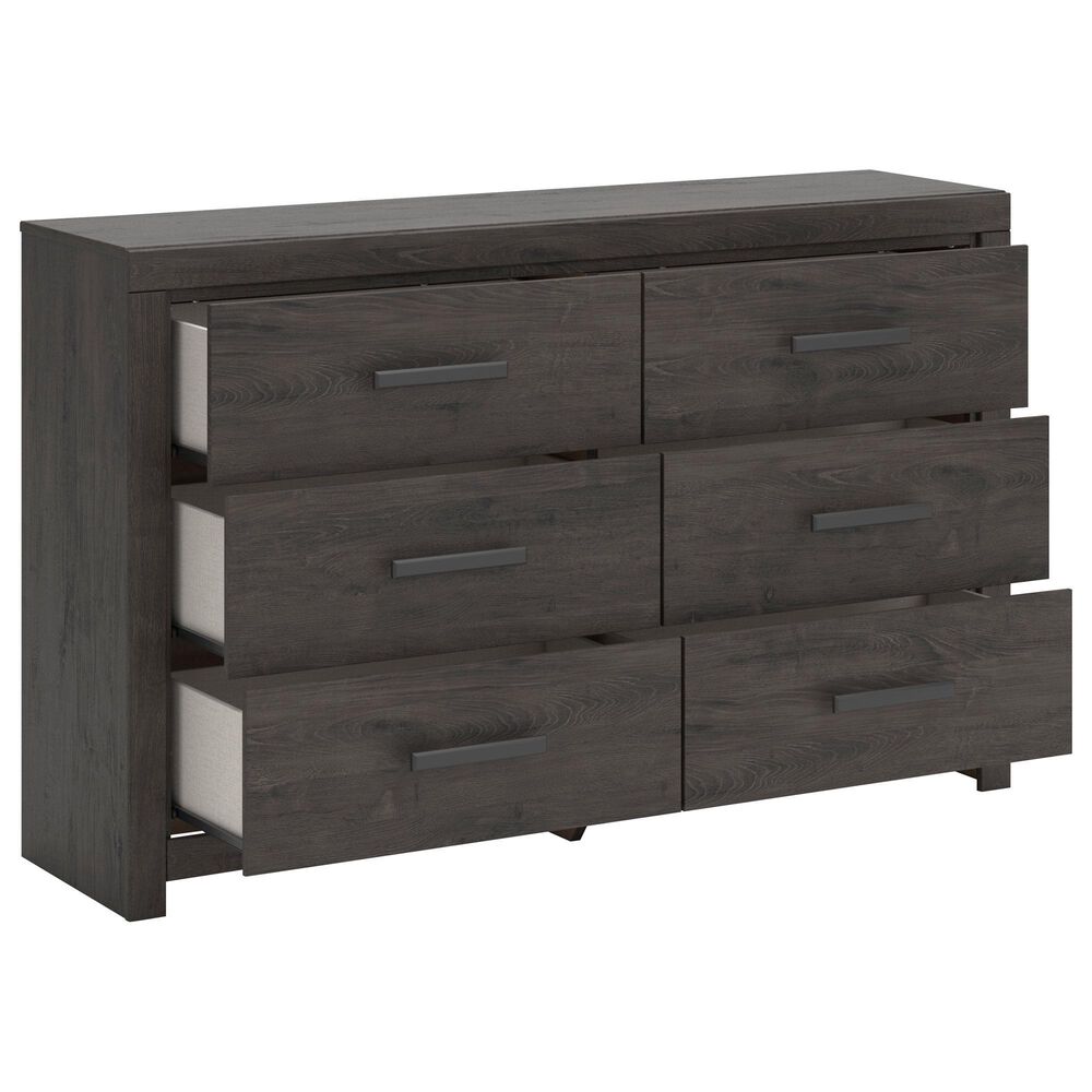 Ashley Prendonea 6-Drawer Dresser and Mirror in Charcoal, , large