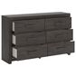 Ashley Prendonea 6-Drawer Dresser and Mirror in Charcoal, , large