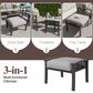 Hearth and Haven 26" Patio Ottoman in Dark Gray (Set of 2), , large
