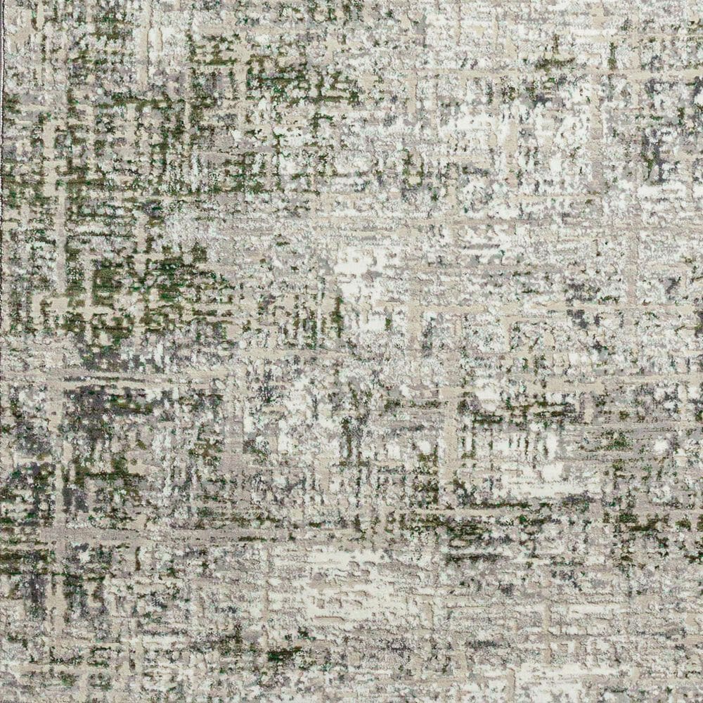 Radici USA Livigno Abstract 5&#39;3&quot; Round Green Area Rug, , large