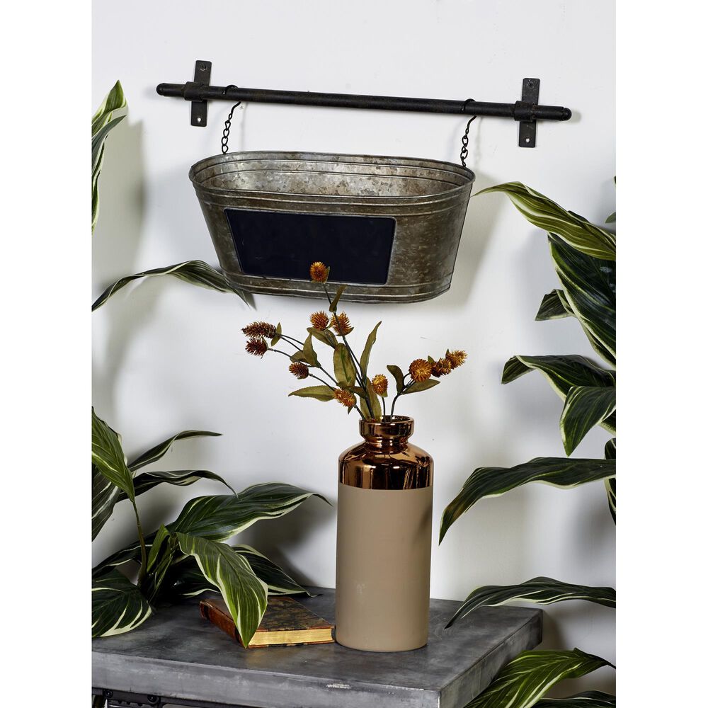 Maple and Jade Industrial Planter in Distressed Gray, , large