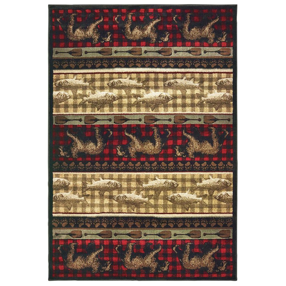 Oriental Weavers Woodlands 9594B 1'10" x 7'6" Red Door Mats, , large