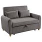 HOMLUX 54" Manual Corduroy Convertible Sleeper Loveseat in Brown, , large