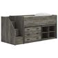 Ashley Frandern Twin Loft  Bed with Bookcase and Drawer Storage in Gray, , large