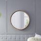 A&B Home Round Wall Mirror in Brown, , large
