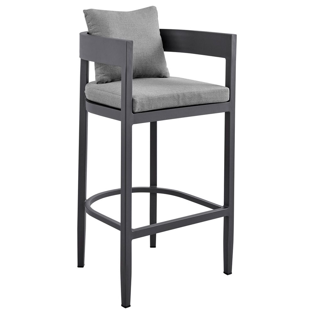 Armen Living Argiope Patio Counter Height Bar Stool in Dark Gray, , large