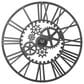 Maple and Jade Gear Decorative Wall Clock in Matte Black, , large
