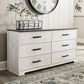 Ashley Shawburn 6-Drawer Dresser in Whitewash and Charcoal Gray, , large
