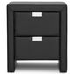 Baxton Studio Frey 2-Drawer Nightstand in Black, , large