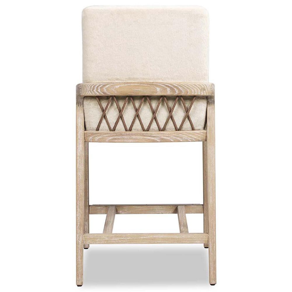 Jennifer Taylor Home Arizona 25.5" Counter Stool with Creme White Cushion in Natural Light Brown, , large