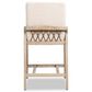Jennifer Taylor Home Arizona 25.5" Counter Stool with Creme White Cushion in Natural Light Brown, , large