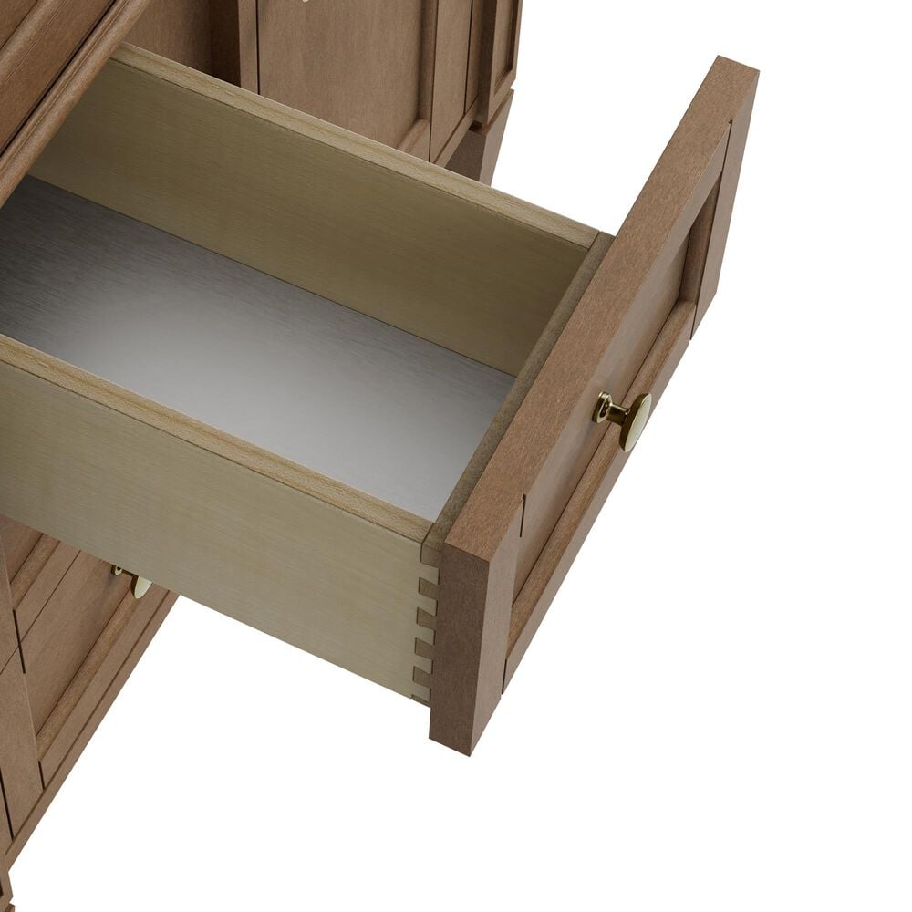 James Martin Brittany 30" Single Bathroom Vanity in Pecan with 3 cm White Zeus Silestone Top and Rectangular Sink, , large