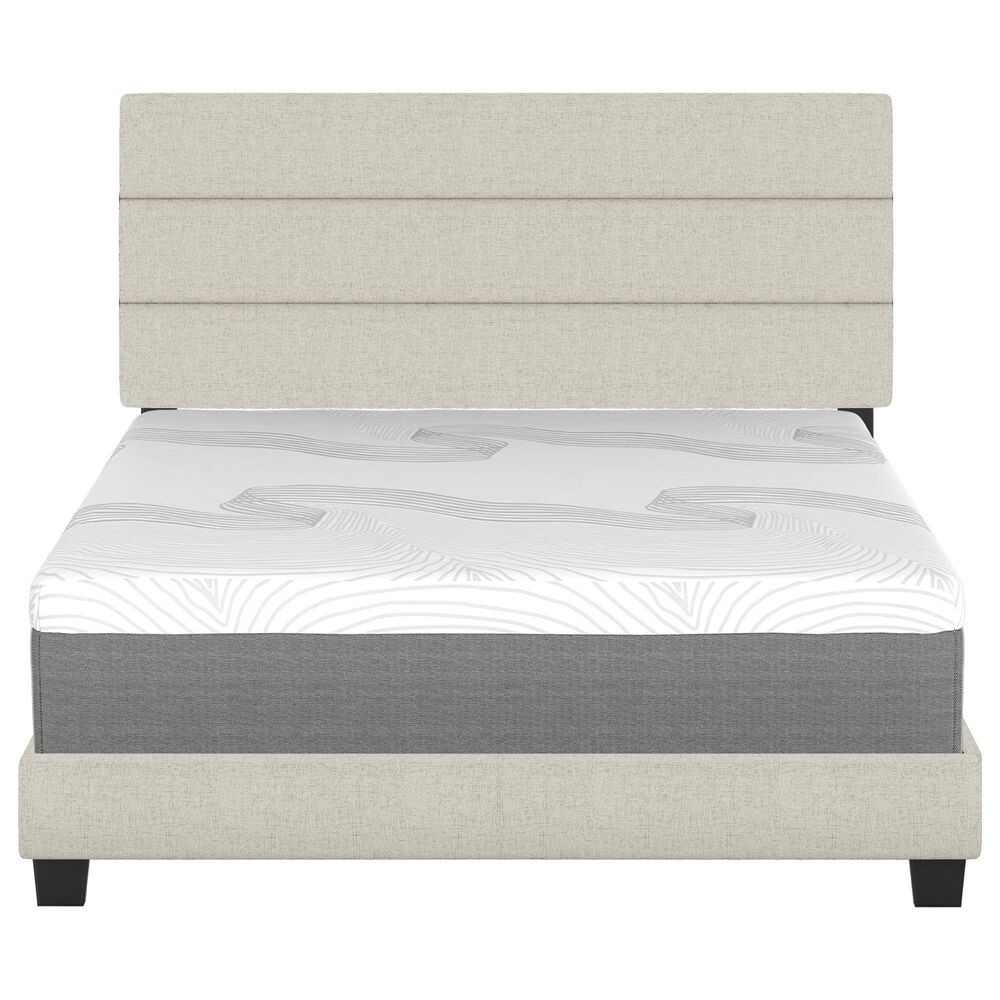 Accent Sicily Queen Upholstered Platform Bed in White, , large