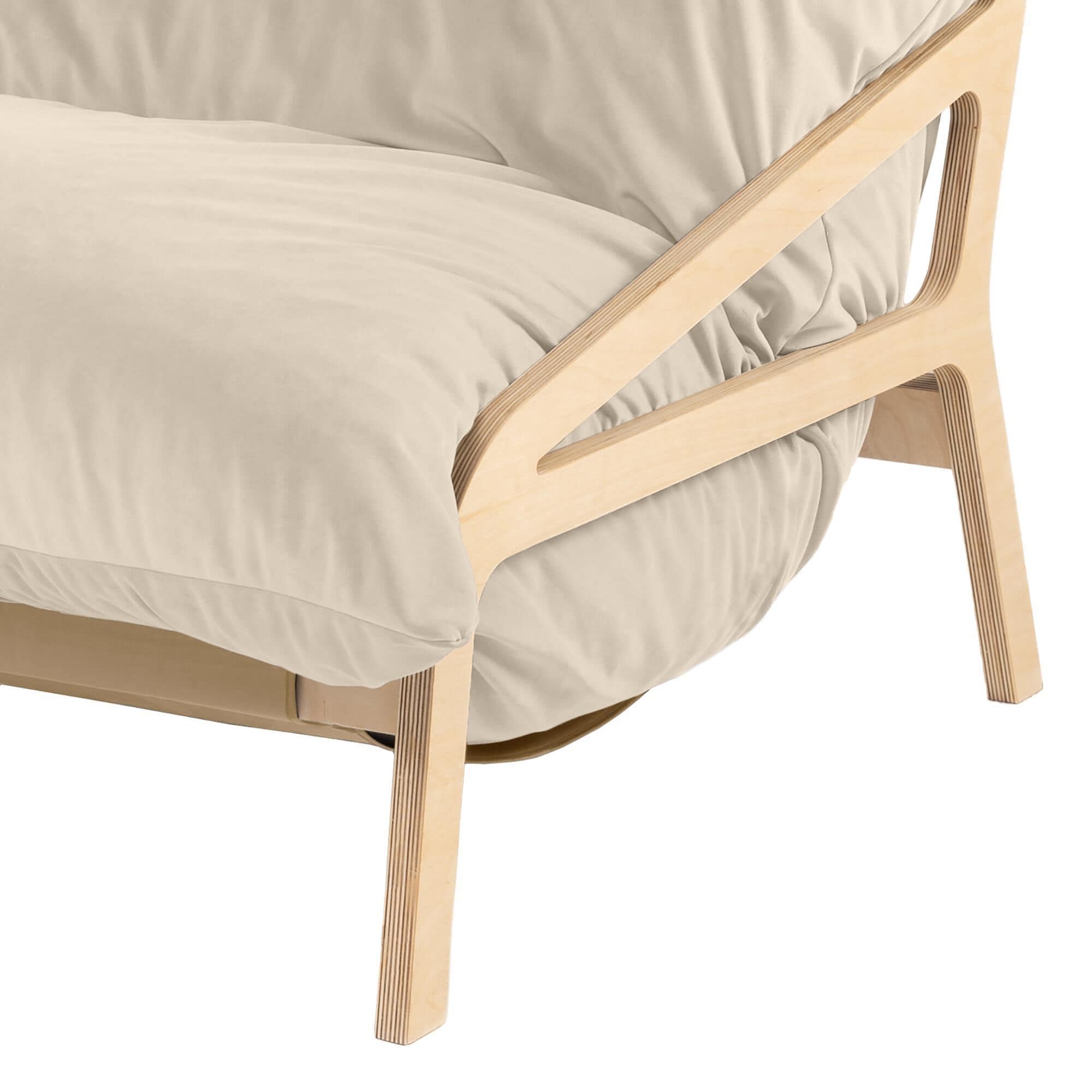 Jaxx Saxx Lush Velvet Bean Bag Lounge Chair in Ivory