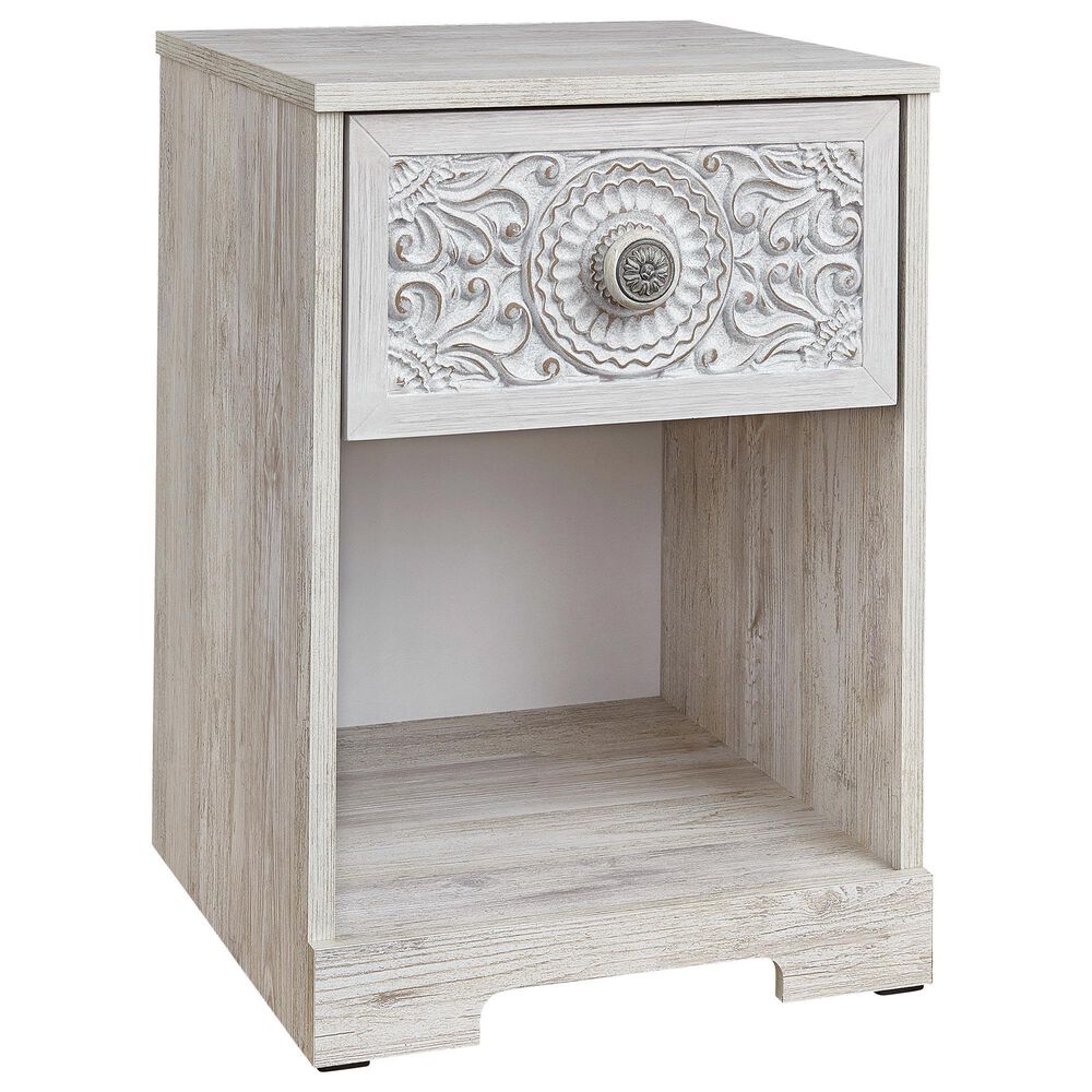 Ashley Paxberry 16" 1-Drawer Nightstand in Whitewash, , large
