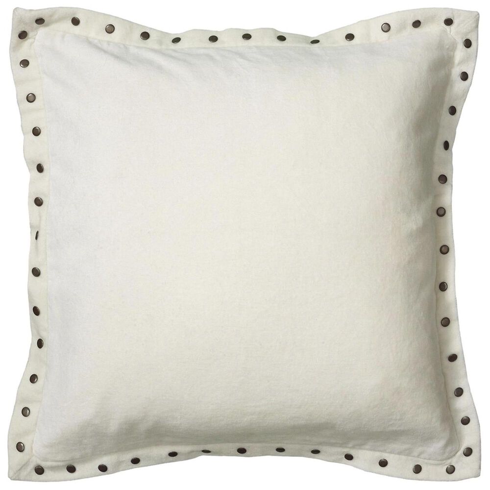 Rizzy Home 18" x 18" Pillow Cover in White with Buttons on the Edge, , large