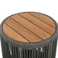 Hearth and Haven 2-Piece Outdoor Coffee Table and Side Table Set with Woven Rope Design in Grey and Teak, , large