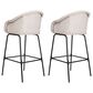 Hearth and Haven Ladd Outdoor Faux Wicker Barstool with Black Metal Frame in Light Gray (Set of 2), , large