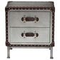 Baxton Studio Jacey 2-Drawer End Table in Silver, , large