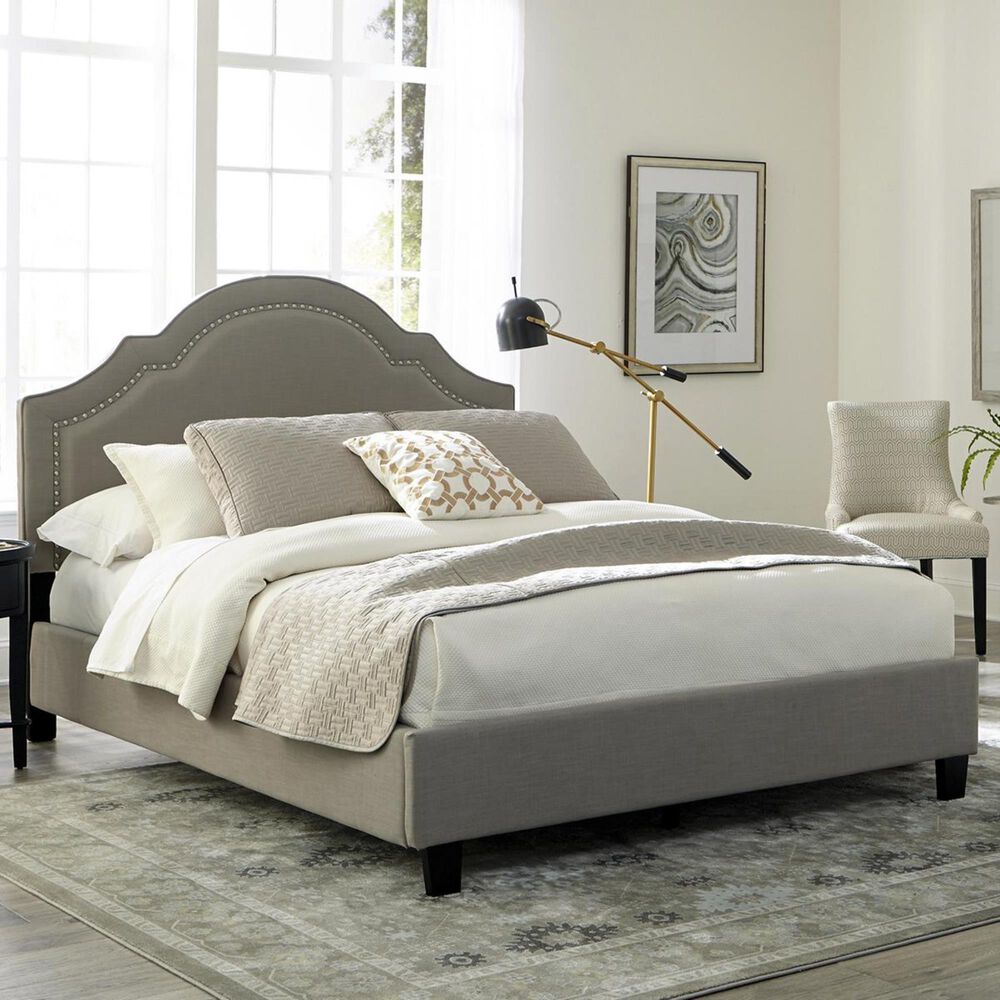 Accentric Approach Accentric Accents Benton King Upholstered Bed in Grey, , large