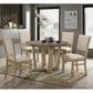 HOMLUX 5-Piece Round Dining Set with Wheat Cushion in Vintage Walnut and Natural Distressed, , large