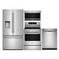 Maytag 4-Piece Kitchen Package with 30 Cu. Ft. Capacity Refrigerator, Pocket Handle Dishwasher, and Gas Range in Fingerprint Resistant Stainless Steel, , large