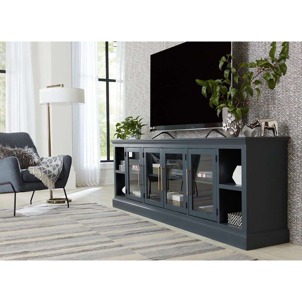 Riva Ridge Byron 98&quot; TV Console with 4 Doors in Malta Blue, , large