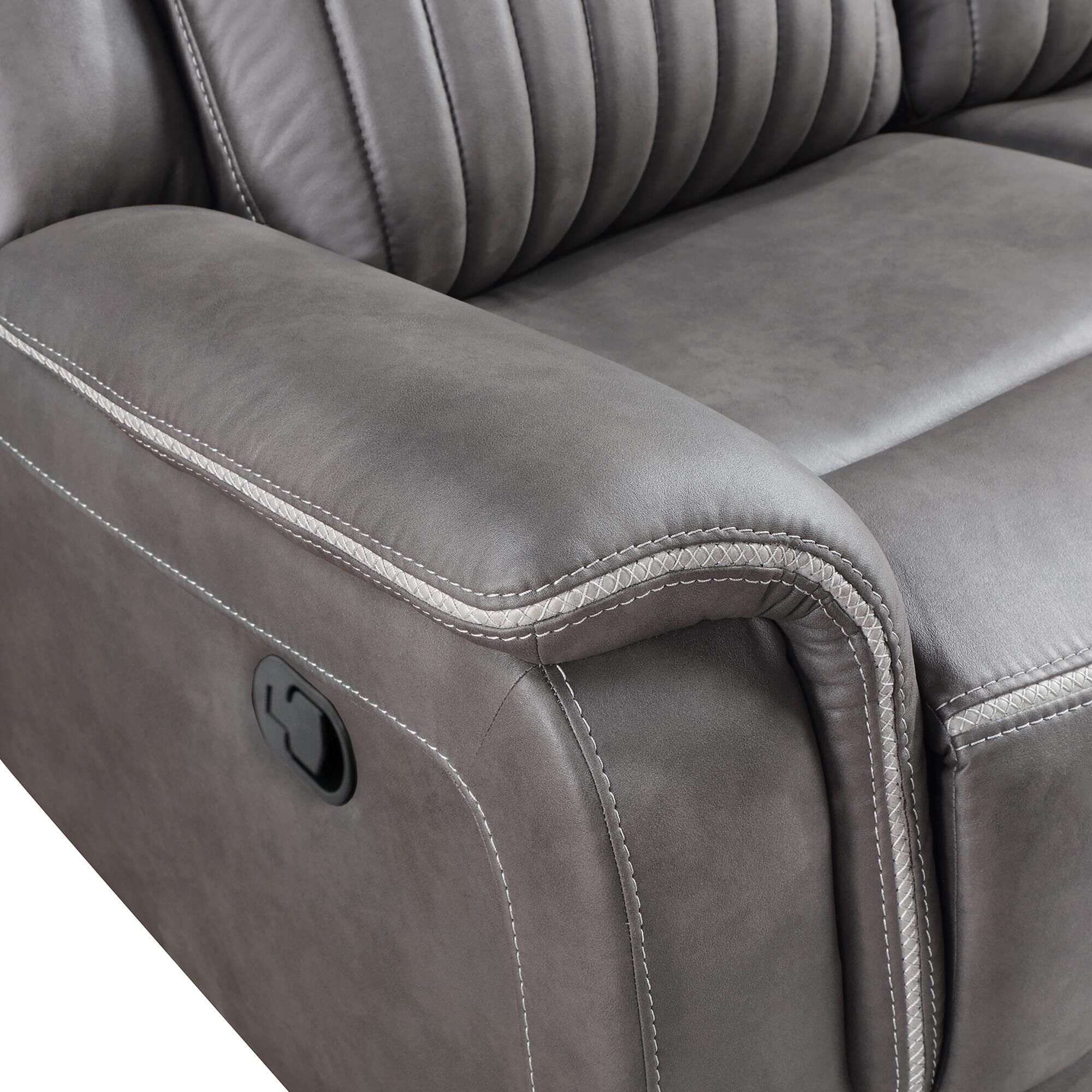 New Heritage Enzo Manual Reclining Sofa in Gray