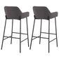 LumiSource Daniella Bar Stool with Charcoal Upholstery in Black (Set of 2), , large