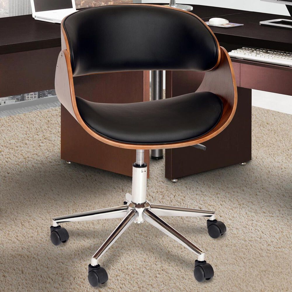 Blue River Julian Office Chair in Black and Walnut, , large