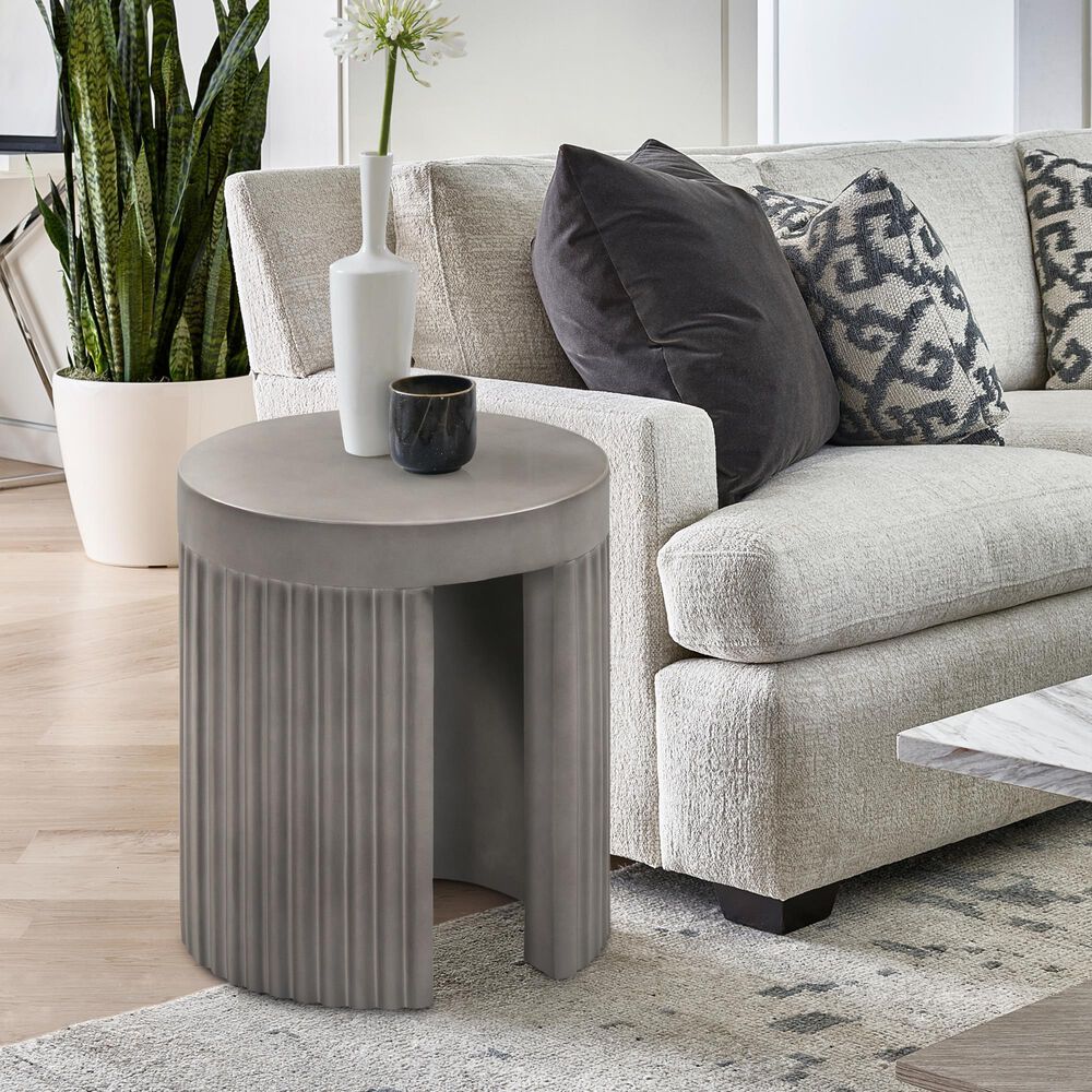 Blue River Wave End Table in Grey, , large