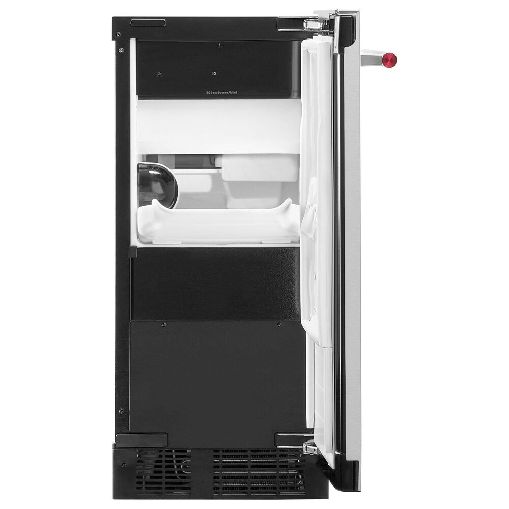 KitchenAid 15&#39;&#39; Automatic Ice Maker with Drain Pump in PrintShield Stainless, , large