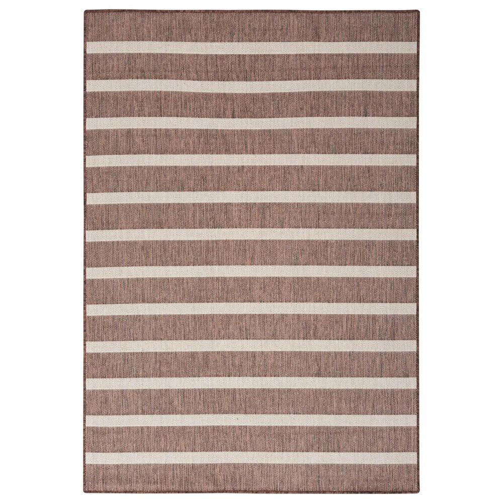 Nourison Positano POS03 Natural and Ivory 6" x 9" Indoor/Outdoor Area Rug, , large