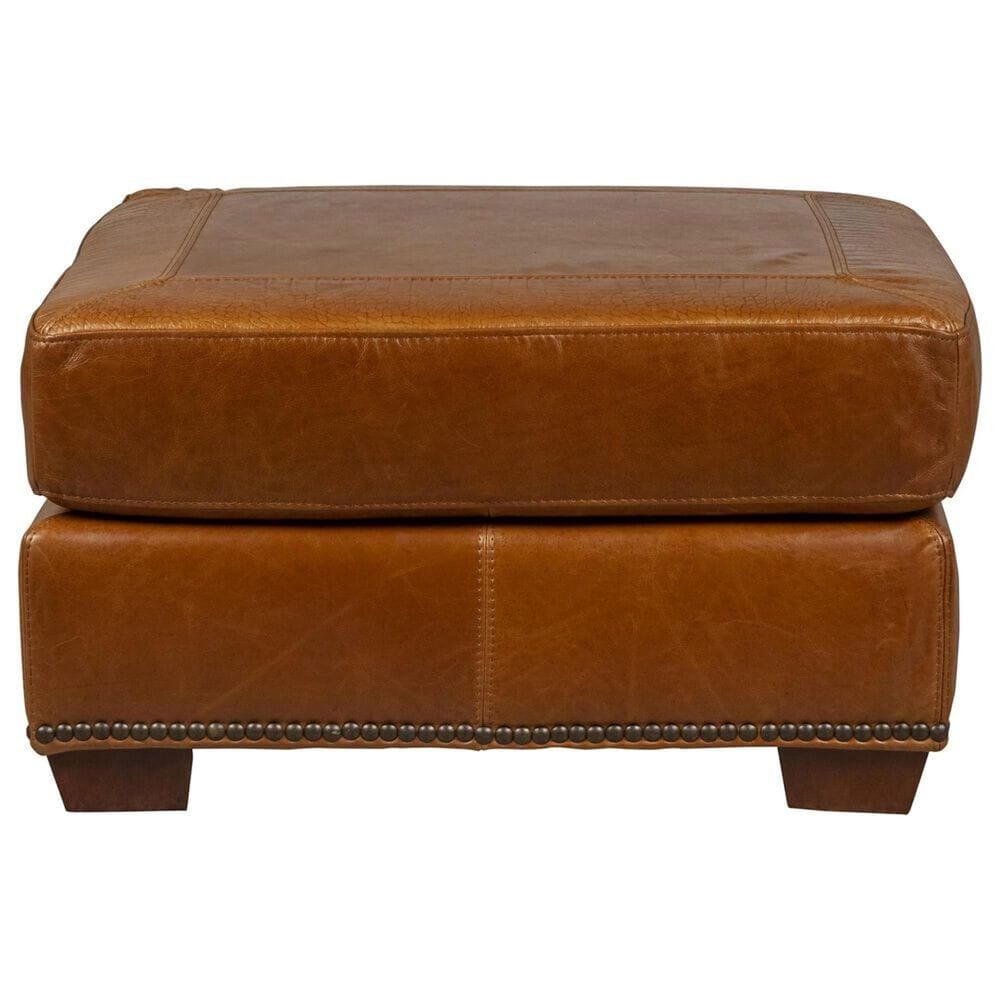 Marlowe Home Leather Chair and Ottoman Set in Saddle Glove, , large