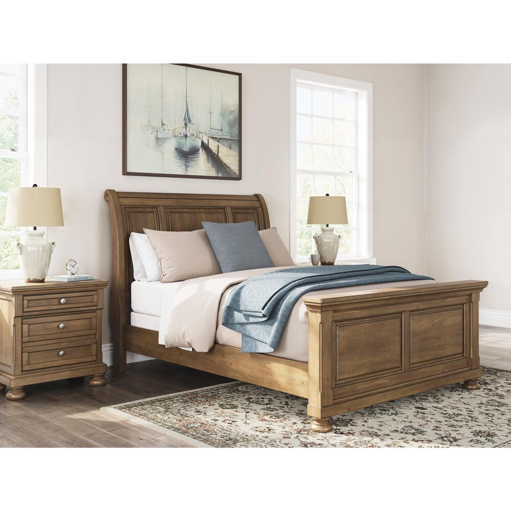 Ashley Feddinger Queen Sleigh Bed in Chestnut Brown, , large
