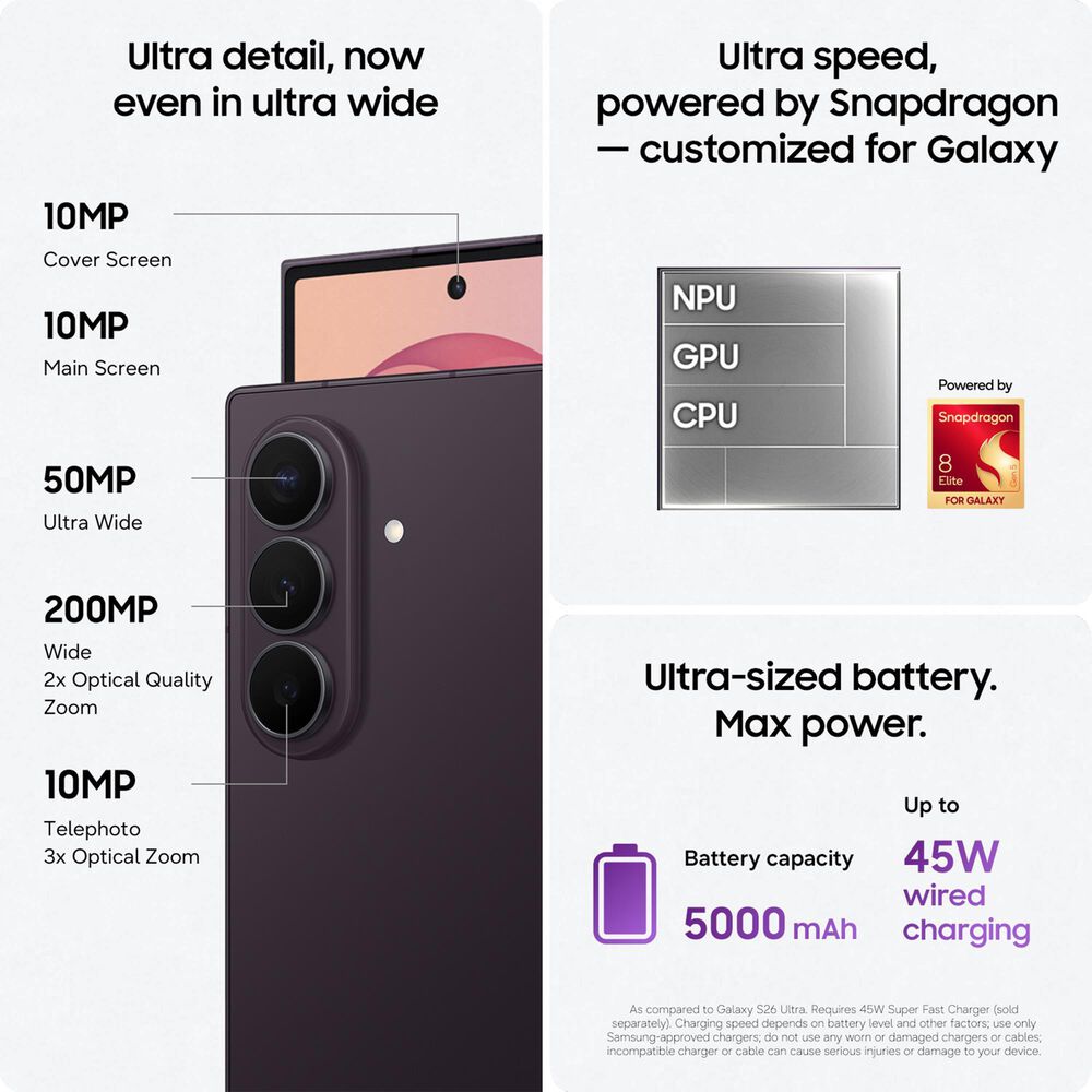 Samsung Galaxy Z Fold8 Ultra 256GB in Techno Violet, , large