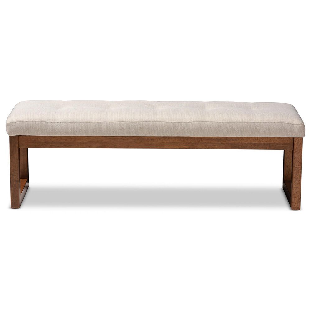 Baxton Studio Caramay Accent Bench in Light Beige, , large