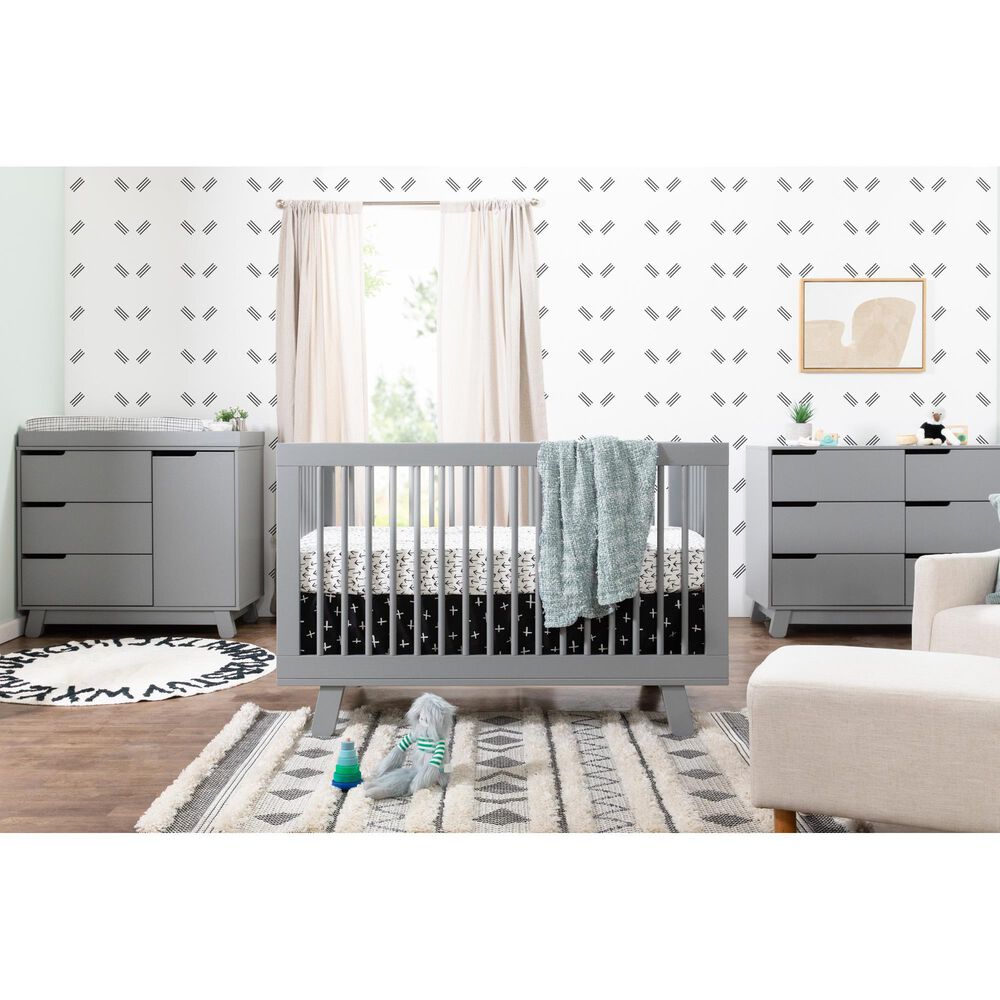 Babyletto Hudson Crib and 3 Drawer Dresser Set in Grey NFM