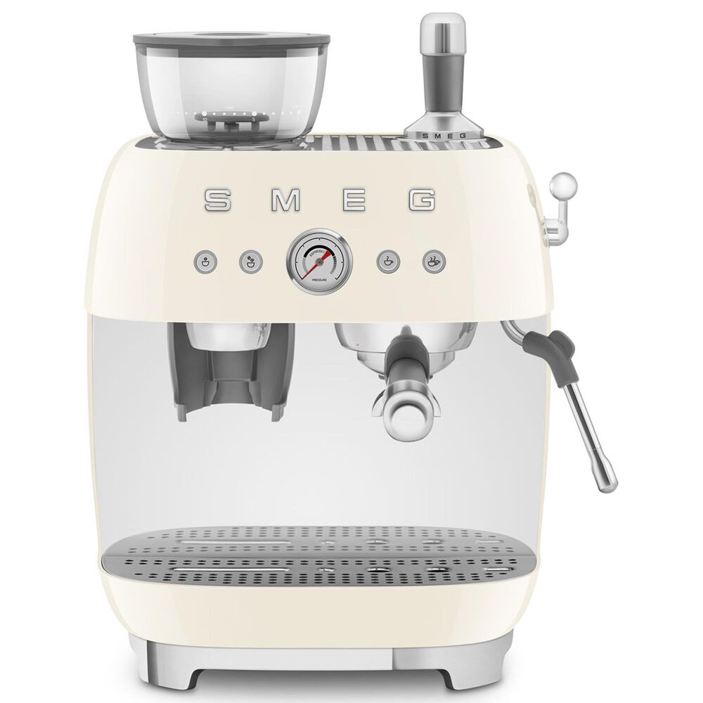 Smeg Espresso Manual Coffee Machine with Grinder in Cream, , large