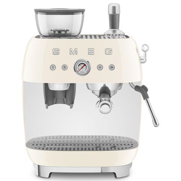 Smeg Espresso Manual Coffee Machine with Grinder in Cream, , large