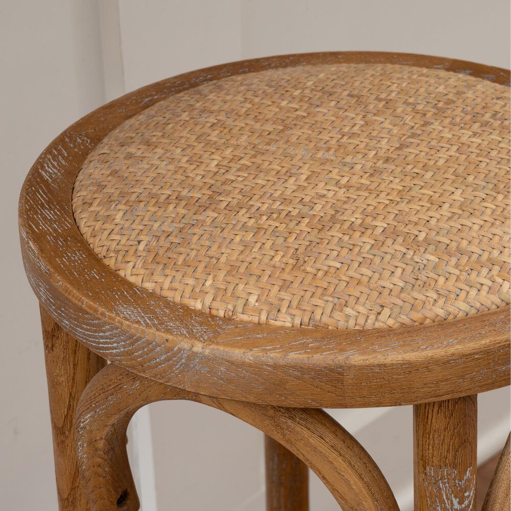 Linon Home Decor Rae Rattan Counter Stool in Weathered Grey, , large